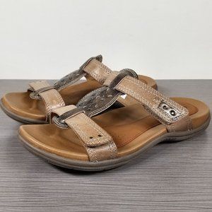 Cobb Hill Rubey Slide, Tan & Pewter Leather, Womens Various Sizes